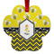 Buzzing Bee Metal Paw Ornament - Front