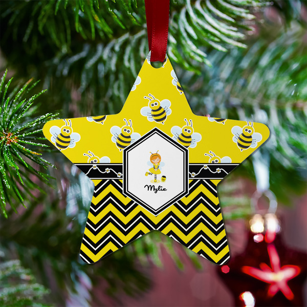 Buzzing Bee Metal Star Ornament - Lifestyle