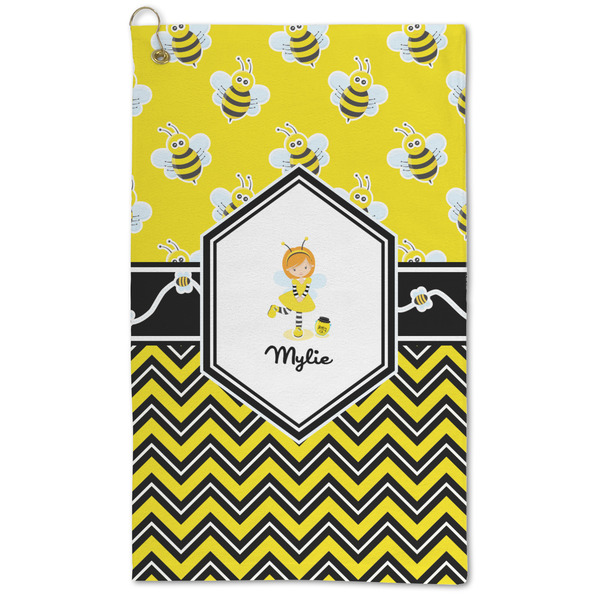 Custom Buzzing Bee Microfiber Golf Towel - Large (Personalized)