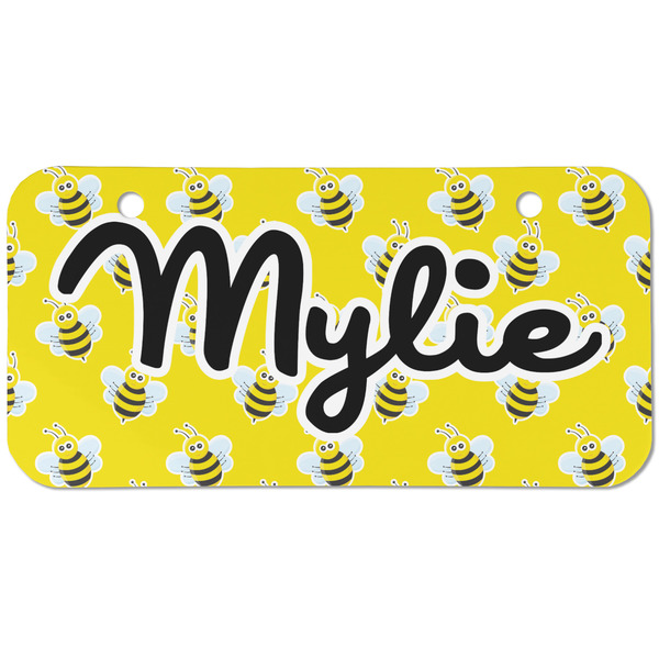 Custom Buzzing Bee Mini/Bicycle License Plate (2 Holes) (Personalized)