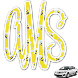 Buzzing Bee Monogram Car Decal (Personalized)