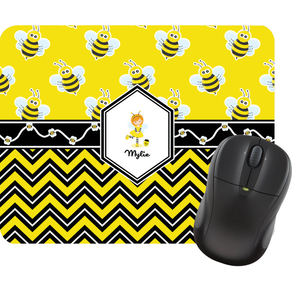 Custom Buzzing Bee Rectangular Mouse Pad (Personalized)
