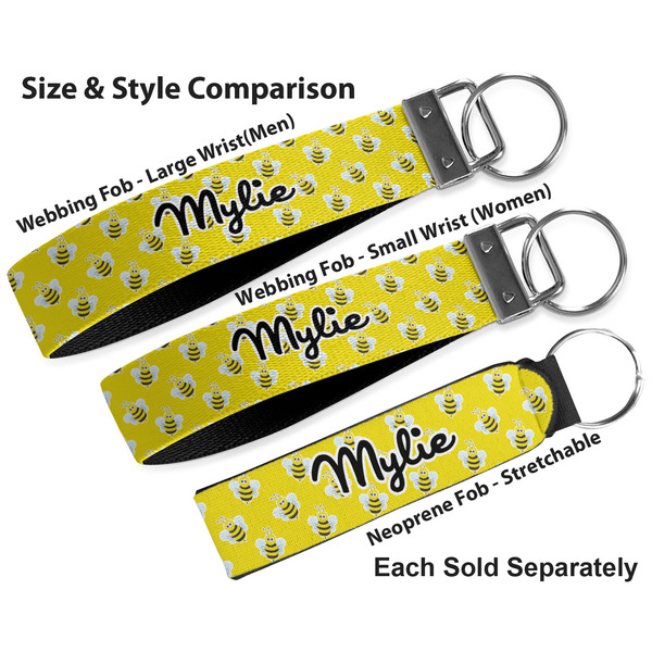 Buzzing Bee Multiple Key Ring comparison sizes