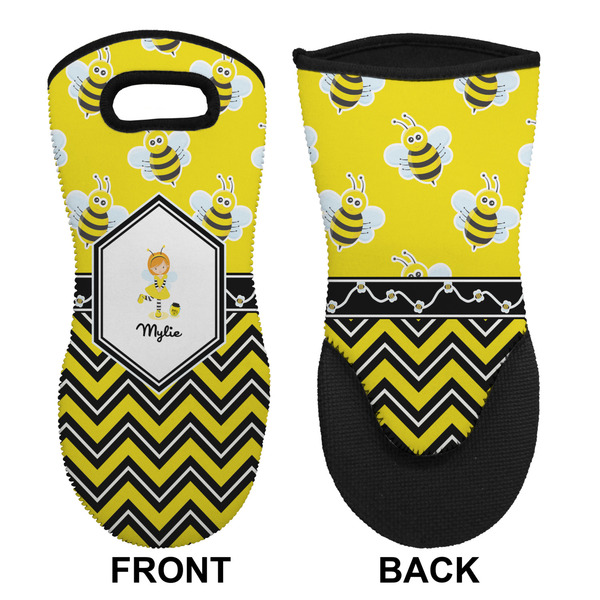 Buzzing Bee Neoprene Oven Mitt (Front & Back)