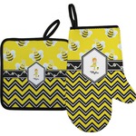 Buzzing Bee Oven Mitt & Pot Holder Set w/ Name or Text