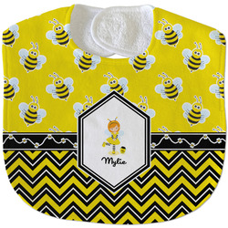 Buzzing Bee Velour Baby Bib w/ Name or Text