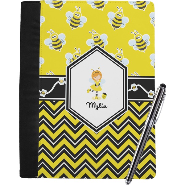 Custom Buzzing Bee Notebook Padfolio - Large w/ Name or Text