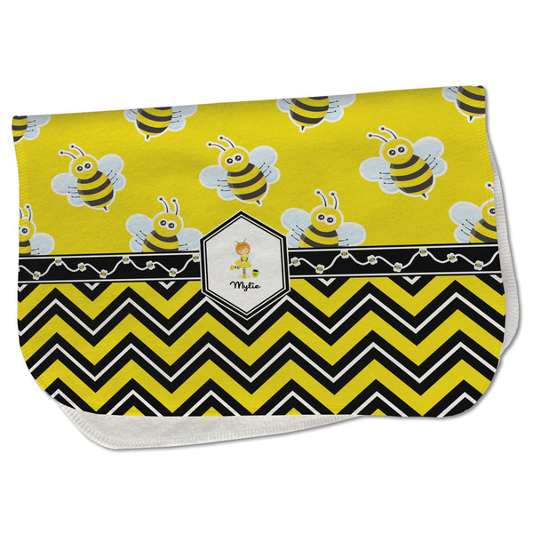 Custom Buzzing Bee Burp Cloth - Fleece w/ Name or Text