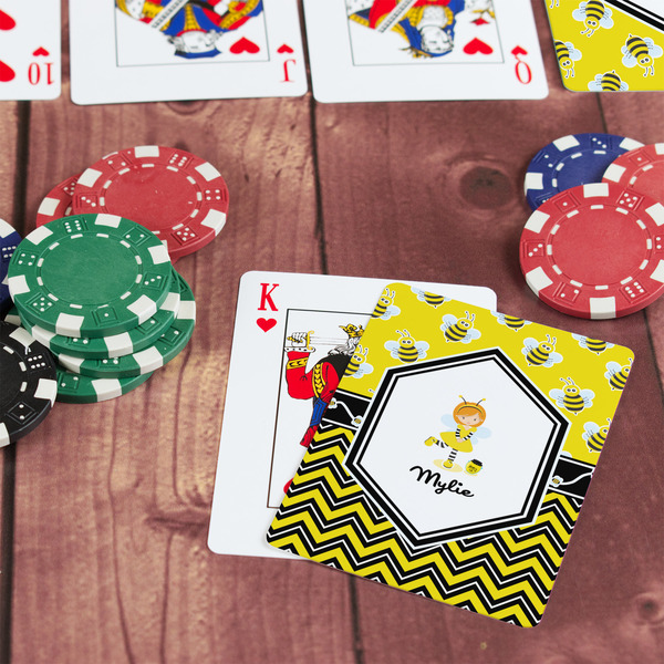 Buzzing Bee On Table with Poker Chips