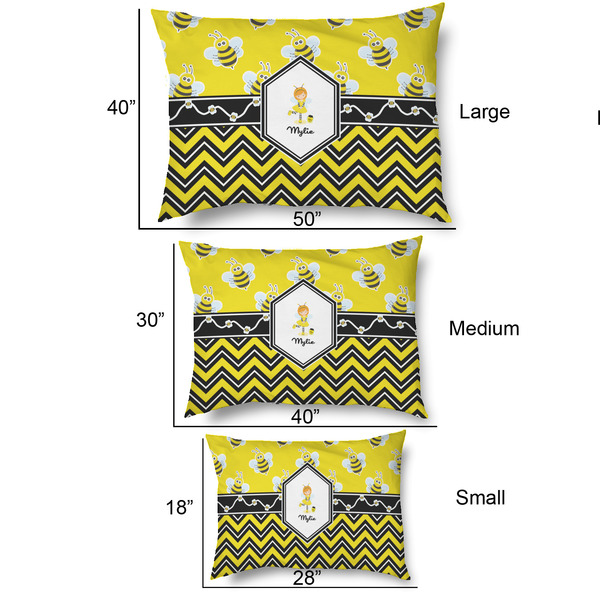 Buzzing Bee Outdoor Dog Beds - SIZE CHART