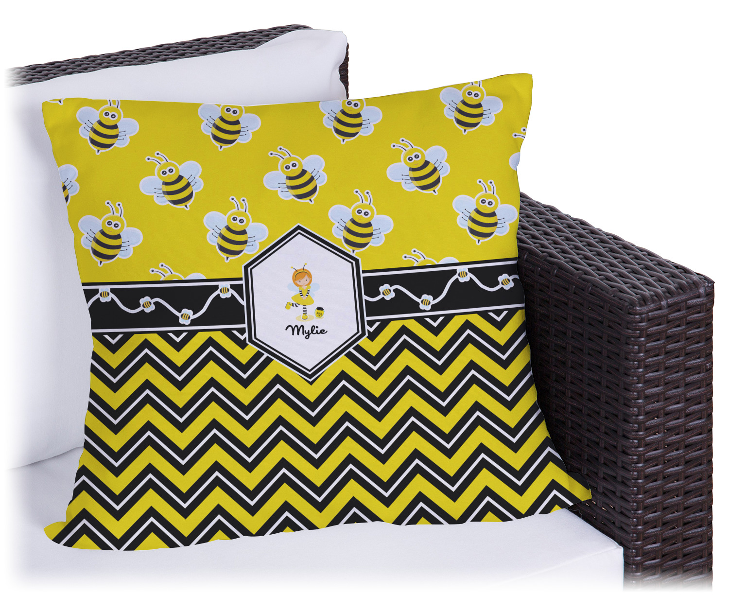 Buzzing Bee Outdoor Pillow 16" (Personalized) YouCustomizeIt