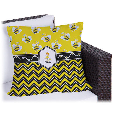 Buzzing Bee Outdoor Pillow (Personalized)