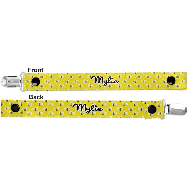 Buzzing Bee Pacifier Clip - Front and Back