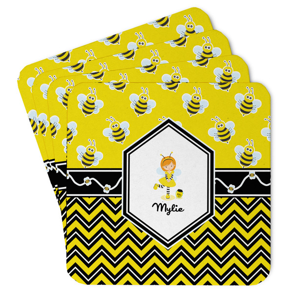 Custom Buzzing Bee Paper Coasters w/ Name or Text