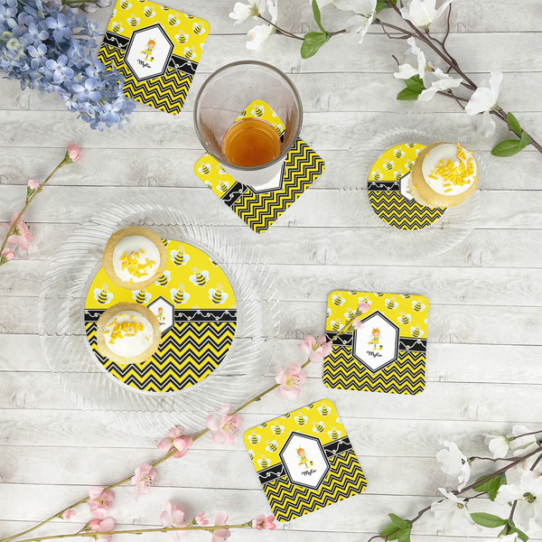 Buzzing Bee Paper Coasters - In Context