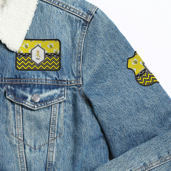 Buzzing Bee Patches Lifestyle Jean Jacket Detail