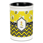 Buzzing Bee Ceramic Pencil Holders - Black