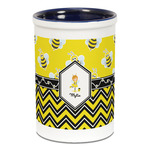 Buzzing Bee Ceramic Pencil Holders - Blue