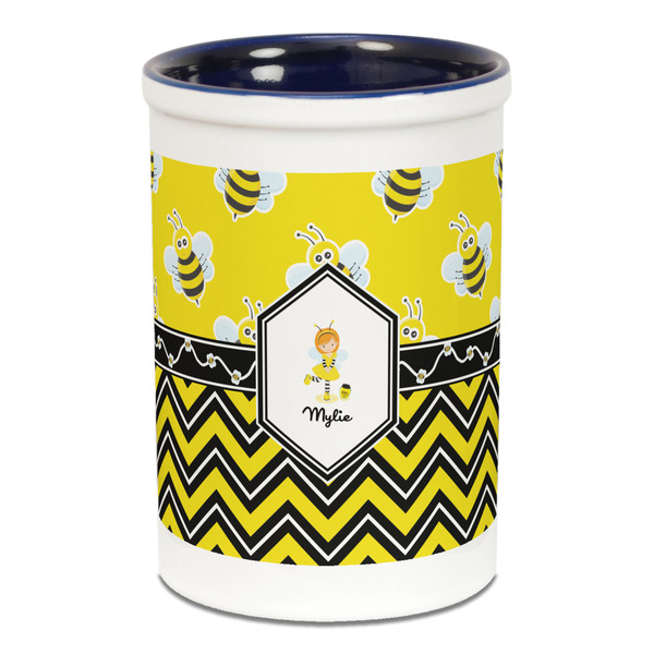 Buzzing Bee Pencil Holder - Blue