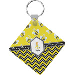 Buzzing Bee Diamond Plastic Keychain w/ Name or Text