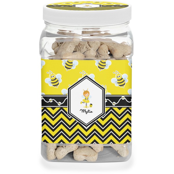 Custom Buzzing Bee Dog Treat Jar (Personalized)