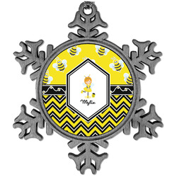 Buzzing Bee Vintage Snowflake Ornament (Personalized)