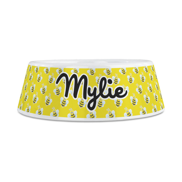 Buzzing Bee Plastic Dog Bowls - Medium - FRONT