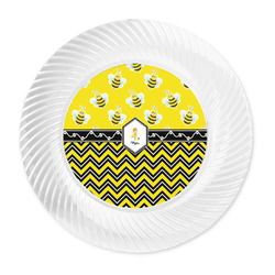 Buzzing Bee Plastic Party Dinner Plates - 10" (Personalized)