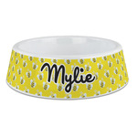 Buzzing Bee Plastic Dog Bowl - Large (Personalized)