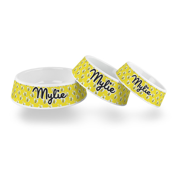 Buzzing Bee Plastic Pet Bowls - PARENT MAIN