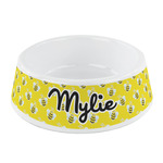 Buzzing Bee Plastic Dog Bowl - Small (Personalized)