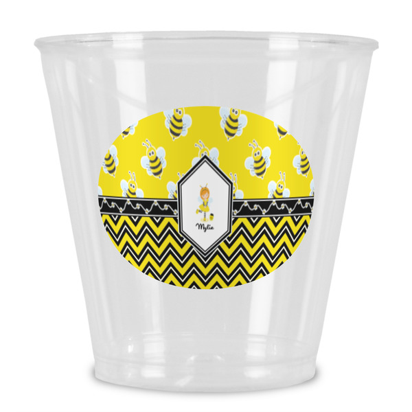 Custom Buzzing Bee Plastic Shot Glass (Personalized)