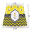 Buzzing Bee Poly Film Empire Lampshade - Dimensions