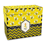 Buzzing Bee Wood Recipe Box - Full Color Print (Personalized)