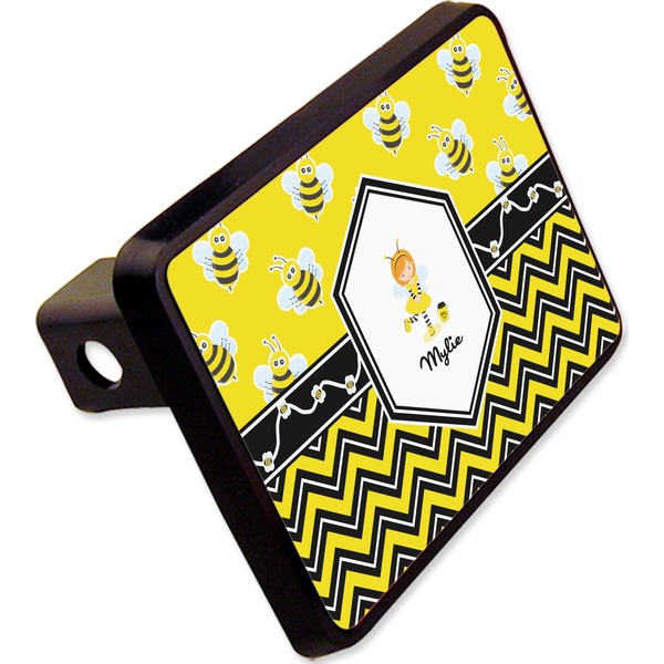 Custom Buzzing Bee Rectangular Trailer Hitch Cover - 2" (Personalized)