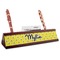 Buzzing Bee Red Mahogany Nameplates with Business Card Holder - Angle