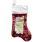Buzzing Bee Reversible Sequin Stocking - Red (Personalized)
