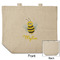 Buzzing Bee Reusable Cotton Grocery Bag - Front & Back View
