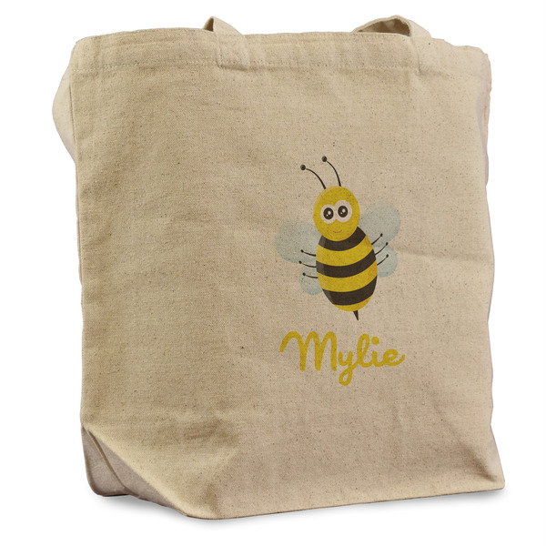 Custom Buzzing Bee Reusable Cotton Grocery Bag (Personalized)