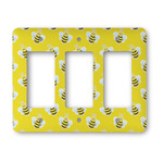 Buzzing Bee Rocker Style Light Switch Cover - Three Switch