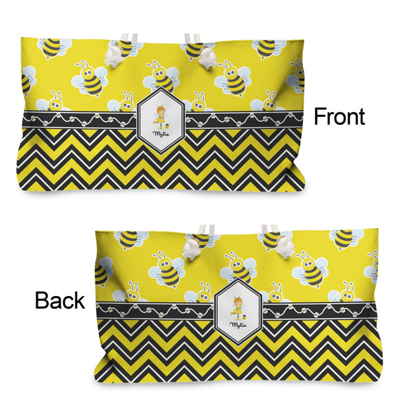 Buzzing Bee Large Rope Tote - From & Back View
