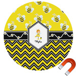 Buzzing Bee Round Car Magnet - 6" (Personalized)