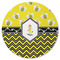 Buzzing Bee Round Rubber Backed Coaster (Personalized)