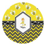 Buzzing Bee Round Decal - Small (Personalized)