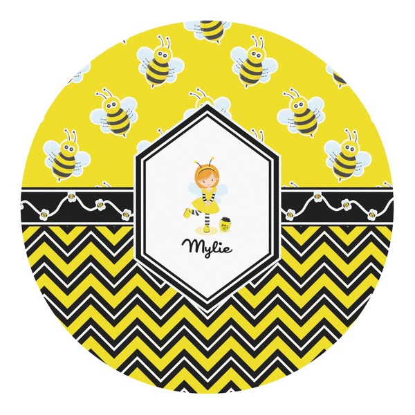 Custom Buzzing Bee Round Decal - Large (Personalized)