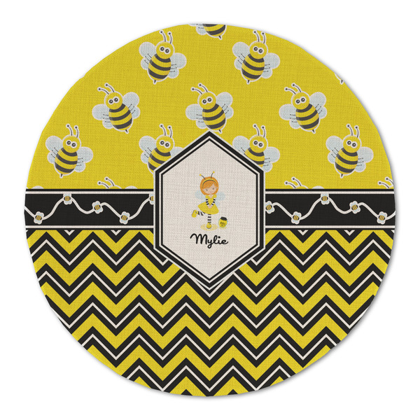 Buzzing Bee Round Linen Placemats - FRONT (Double Sided)