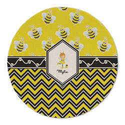 Buzzing Bee Round Linen Placemat (Personalized)