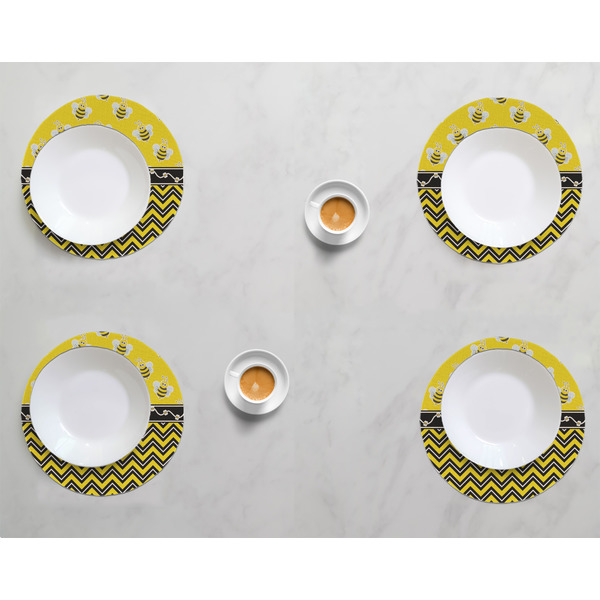 Buzzing Bee Round Linen Placemats - LIFESTYLE (set of 4)