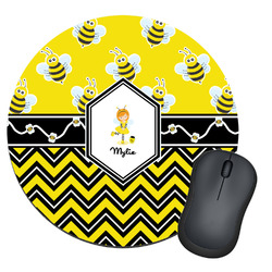 Buzzing Bee Round Mouse Pad (Personalized)