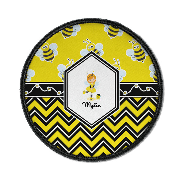 Custom Buzzing Bee Iron On Round Patch w/ Name or Text